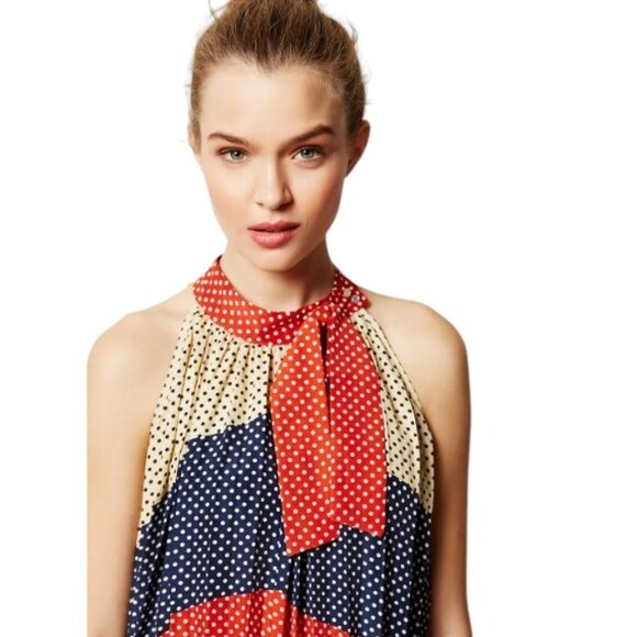 Anthropologie | Dear Creatures Ashbury Sleeveless Polka Dot Halter Maxi Dress - Picture 3 of 11